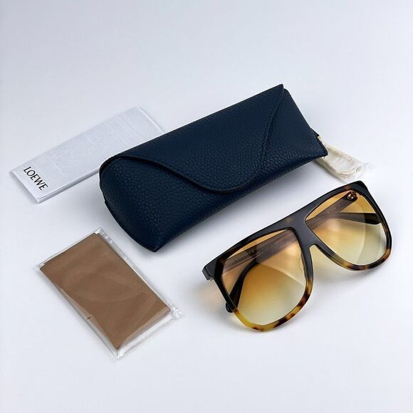 NEW Loewe LW40001F FILIPA 56E Dark Havana Blond Brown Shield Women Sunglasses main image 4